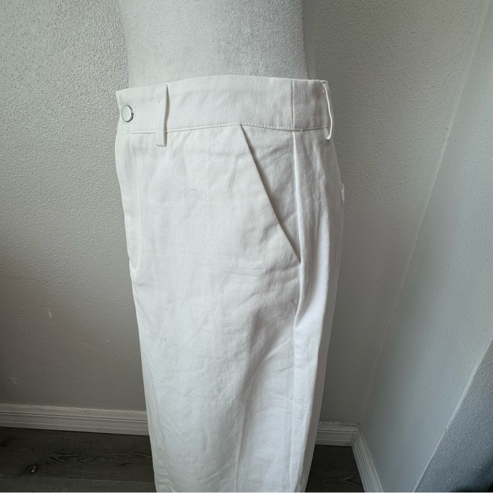 Commense White Maxi Skirt Parisian Slit Belt Loops Boho SZ M NWT - Picture 4 of 11